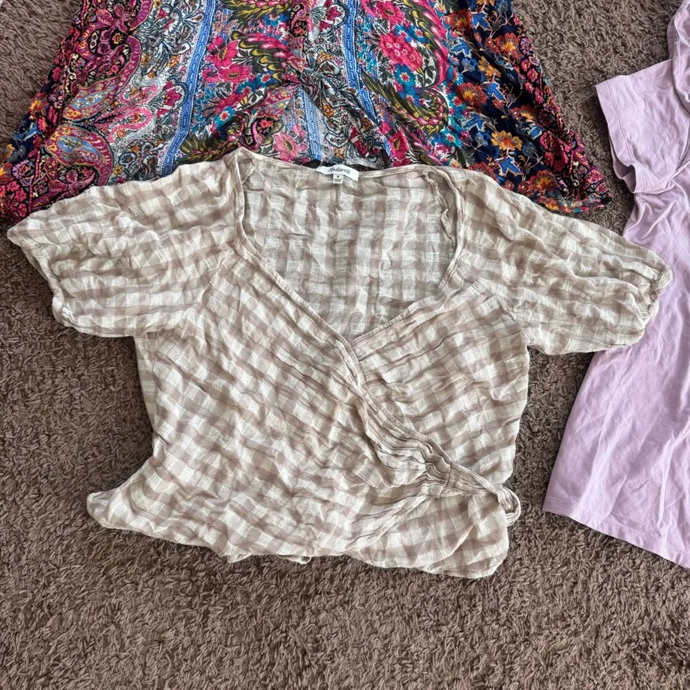 Lot Of 7 Tops Blouses Spring Summer Madewell NY&Co Cupio Ann Taylor Crop Tops M - Picture 12 of 14